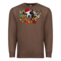 Chestnut Christmas Joy Cow Premium Sweatshirt - CowhideDigitalArt