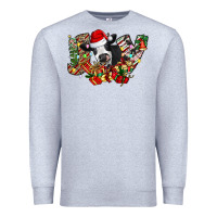 Heather Grey Christmas Joy Cow Premium Sweatshirt - CowhideDigitalArt