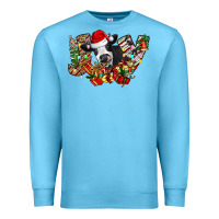 Ocean Blue Christmas Joy Cow Premium Sweatshirt - CowhideDigitalArt