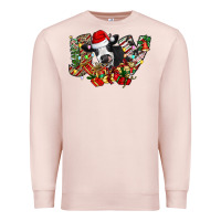Pale Pink Christmas Joy Cow Premium Sweatshirt - CowhideDigitalArt