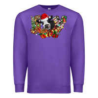 Purple Christmas Joy Cow Premium Sweatshirt - CowhideDigitalArt