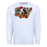 White Christmas Joy Cow Premium Sweatshirt - CowhideDigitalArt