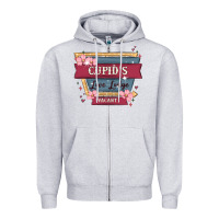 Heather Grey cupid's love lodge Zipper Hoodie - MaliasSmallBusiness