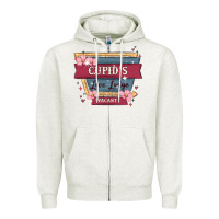 Oatmeal Heather cupid's love lodge Zipper Hoodie - MaliasSmallBusiness