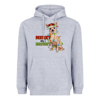 Heather Grey merry and bright chihuahua Heavyweight Hoodie - RanaPortraitStore