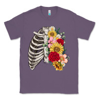 Lavender floral ribcage Classic Tee - MaliasSmallBusiness