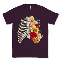 Plum floral ribcage Classic Tee - MaliasSmallBusiness