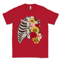 Red floral ribcage Classic Tee - MaliasSmallBusiness