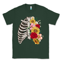 Sports Green floral ribcage Classic Tee - MaliasSmallBusiness