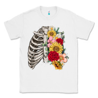 White floral ribcage Classic Tee - MaliasSmallBusiness