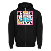 Black life is better with cats Zipper Hoodie - MaliasSmallBusiness