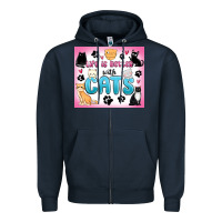 Navy life is better with cats Zipper Hoodie - MaliasSmallBusiness