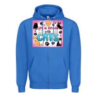 True Royal life is better with cats Zipper Hoodie - MaliasSmallBusiness