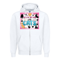 White life is better with cats Zipper Hoodie - MaliasSmallBusiness