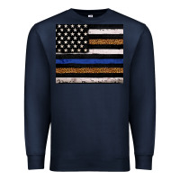 Navy Back to blue USA flag leopard police 20oz tumbler Premium Sweatshirt - Neo Western