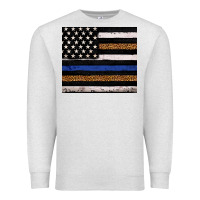 Oatmeal Heather Back to blue USA flag leopard police 20oz tumbler Premium Sweatshirt - Neo Western