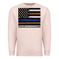 Pale Pink Back to blue USA flag leopard police 20oz tumbler Premium Sweatshirt - Neo Western