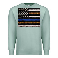 Seafoam Back to blue USA flag leopard police 20oz tumbler Premium Sweatshirt - Neo Western