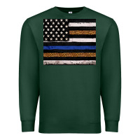 Sports Green Back to blue USA flag leopard police 20oz tumbler Premium Sweatshirt - Neo Western