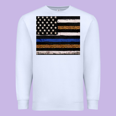 Back To Blue Usa Flag Leopard Police 20oz Tumbler Premium Sweatshirt Designed By Neo Western