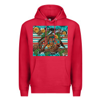 Cardinal bucking bronco cowboy rodeo cactus and sunflowers Premium Hoodie - Artiststas