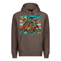 Coffee bucking bronco cowboy rodeo cactus and sunflowers Premium Hoodie - Artiststas