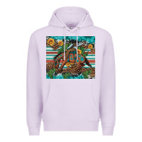 Lilac bucking bronco cowboy rodeo cactus and sunflowers Premium Hoodie - Artiststas