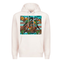 Pale Pink bucking bronco cowboy rodeo cactus and sunflowers Premium Hoodie - Artiststas