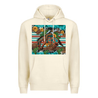 Sandshell bucking bronco cowboy rodeo cactus and sunflowers Premium Hoodie - Artiststas