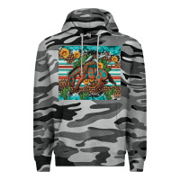 Slate Camo bucking bronco cowboy rodeo cactus and sunflowers Premium Hoodie - Artiststas