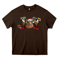 Chocolate Brown Joy Longhorn Heavy Core Tee - CowhideDigitalArt