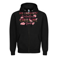 Black my favorite valentine calls me mama Zipper Hoodie - MaliasSmallBusiness