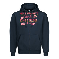 Navy my favorite valentine calls me mama Zipper Hoodie - MaliasSmallBusiness