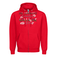 Red my favorite valentine calls me mama Zipper Hoodie - MaliasSmallBusiness