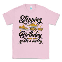 Bubblegum Pink stepping into my birthday with god s grace and mer Classic Tee - MaliasSmallBusiness