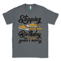 Charcoal Heather stepping into my birthday with god s grace and mer Classic Tee - MaliasSmallBusiness