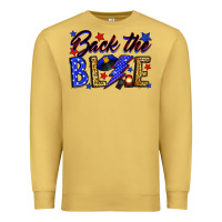 Antique Gold Back the blue with lightning bolt Premium Sweatshirt - Neo Western