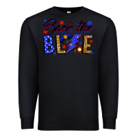 Black Back the blue with lightning bolt Premium Sweatshirt - Neo Western