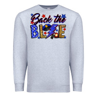 Heather Grey Back the blue with lightning bolt Premium Sweatshirt - Neo Western