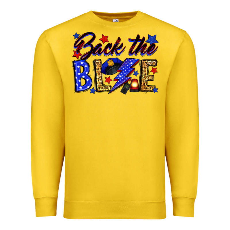 Back The Blue With Lightning Bolt Premium Sweatshirt by Neo Western | Teevron