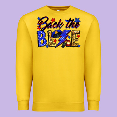 Back The Blue With Lightning Bolt Premium Sweatshirt Designed By Neo Western