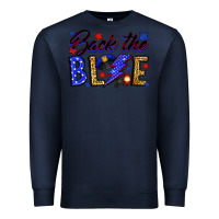 Navy Back the blue with lightning bolt Premium Sweatshirt - Neo Western