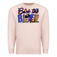 Pale Pink Back the blue with lightning bolt Premium Sweatshirt - Neo Western
