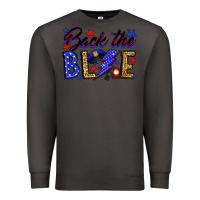 Smoke Back the blue with lightning bolt Premium Sweatshirt - Neo Western