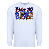 White Back the blue with lightning bolt Premium Sweatshirt - Neo Western
