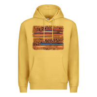 Antique Gold leopard serape background Premium Hoodie - AdoDesignShop