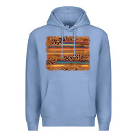 Colony Blue leopard serape background Premium Hoodie - AdoDesignShop