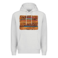 Dove Grey leopard serape background Premium Hoodie - AdoDesignShop