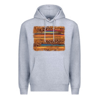 Heather Grey leopard serape background Premium Hoodie - AdoDesignShop