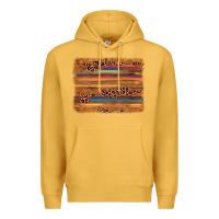 Mustard leopard serape background Premium Hoodie - AdoDesignShop